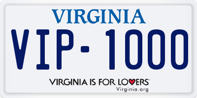 VA license plate VIP1000
