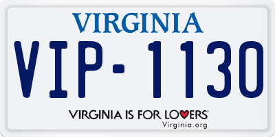 VA license plate VIP1130