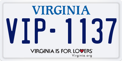 VA license plate VIP1137