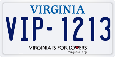 VA license plate VIP1213