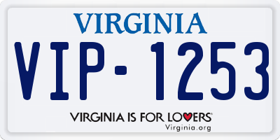 VA license plate VIP1253