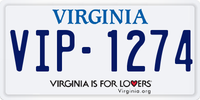 VA license plate VIP1274