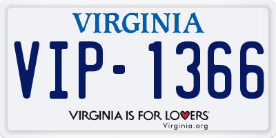 VA license plate VIP1366