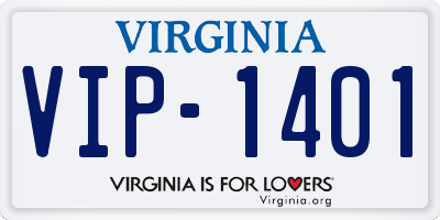 VA license plate VIP1401