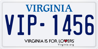 VA license plate VIP1456