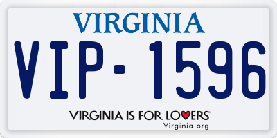 VA license plate VIP1596
