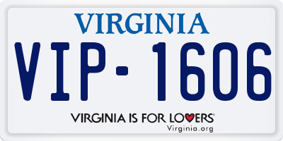 VA license plate VIP1606