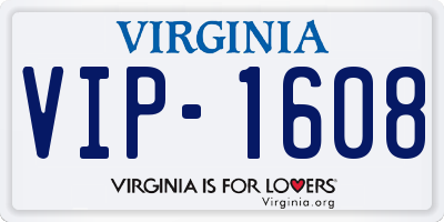 VA license plate VIP1608