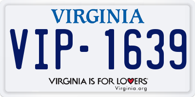VA license plate VIP1639