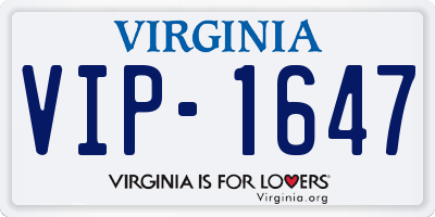 VA license plate VIP1647