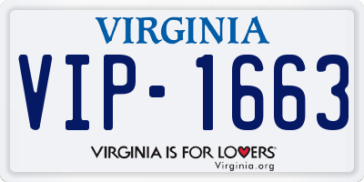 VA license plate VIP1663