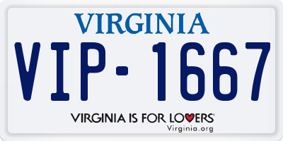 VA license plate VIP1667
