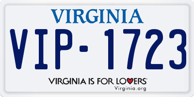 VA license plate VIP1723