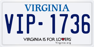 VA license plate VIP1736