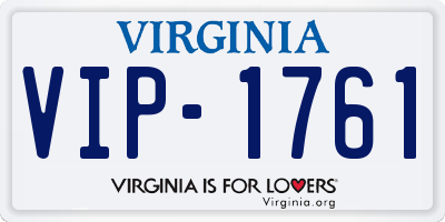 VA license plate VIP1761