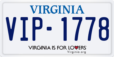 VA license plate VIP1778