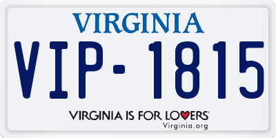 VA license plate VIP1815