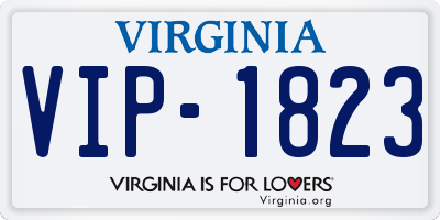VA license plate VIP1823