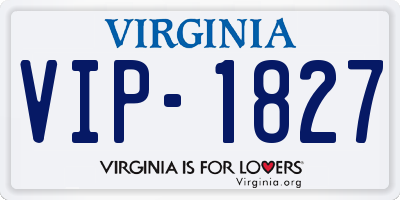 VA license plate VIP1827