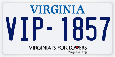 VA license plate VIP1857