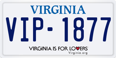 VA license plate VIP1877