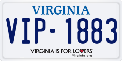 VA license plate VIP1883