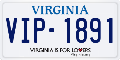 VA license plate VIP1891