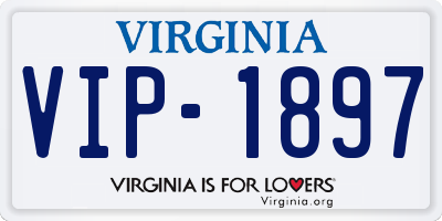 VA license plate VIP1897