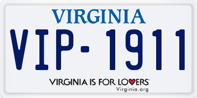 VA license plate VIP1911