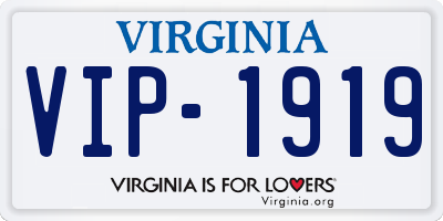 VA license plate VIP1919