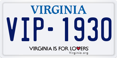 VA license plate VIP1930