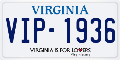 VA license plate VIP1936