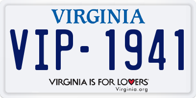 VA license plate VIP1941