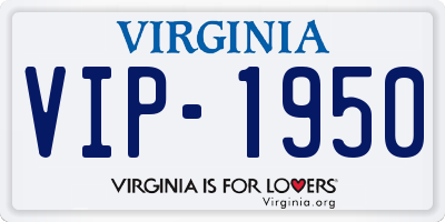 VA license plate VIP1950