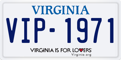 VA license plate VIP1971