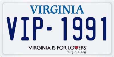 VA license plate VIP1991