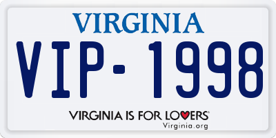 VA license plate VIP1998