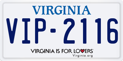 VA license plate VIP2116