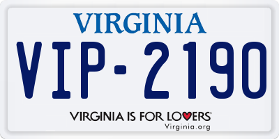 VA license plate VIP2190