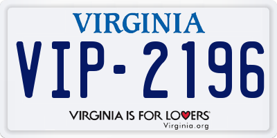 VA license plate VIP2196