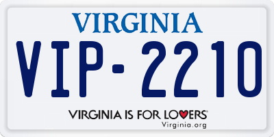 VA license plate VIP2210