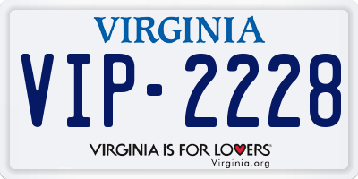 VA license plate VIP2228