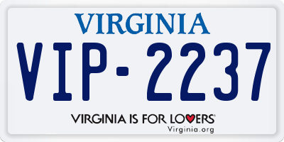 VA license plate VIP2237