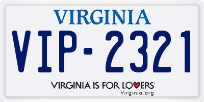 VA license plate VIP2321