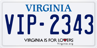 VA license plate VIP2343