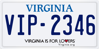 VA license plate VIP2346
