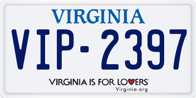 VA license plate VIP2397