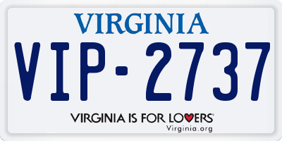 VA license plate VIP2737