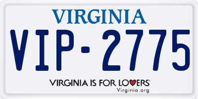 VA license plate VIP2775