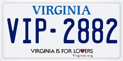 VA license plate VIP2882